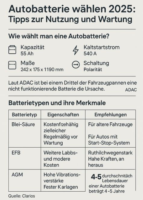 So finden Sie 2025 die richtige Autobatterie