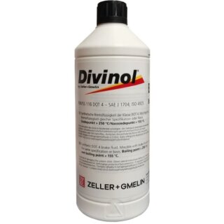 Divinol Bremsflüssigkeit DOT 4, 12 x 1 Liter
