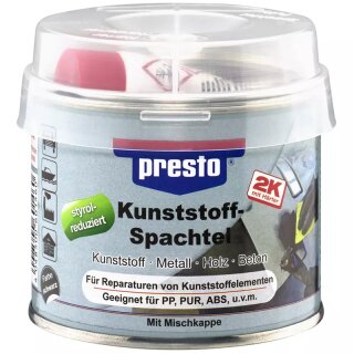 presto Kunststoffspachtel, schwarz, (mit Härter), 250g