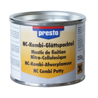 presto NC-Kombi Glättspachtel, grau, 250g Dose